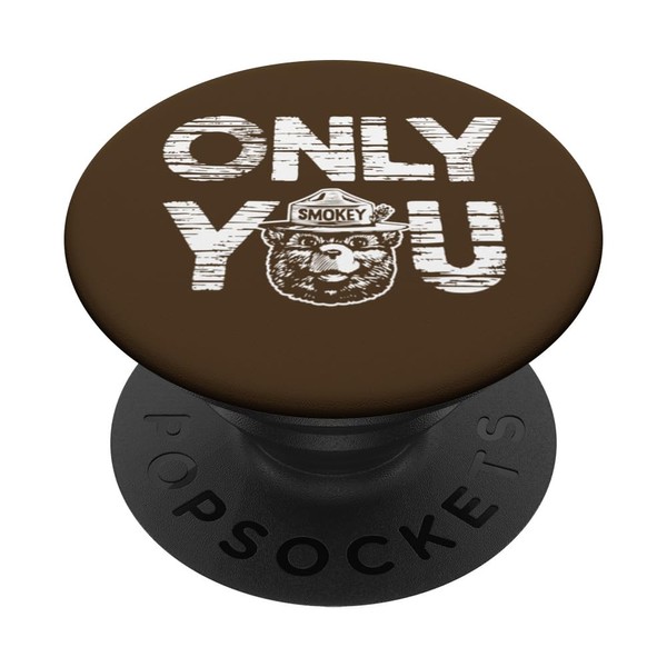 Smokey Bear Only You Classic Woodgrain Style Graphic Art PopSockets