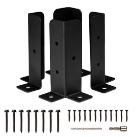 Cokritsm 4PCS Adjustable Deck Post Anchor Base Brackets Fit 1.5x1.5,2x2,2x4,4x4 Post, Fence Post Brackets Deck Post Brackets Support Deck Base Plate Pergola Brackets Fence Kit Mailbox Mount