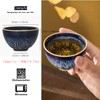 CmengAo Tenmokus Tea Cup, Blue Starry Sky Glaze Jianzhan Ceramic