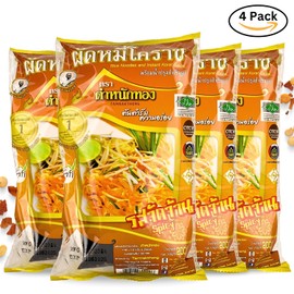 TAMNAKTHONG Pad Thai Korat Noodle Kit: Quick & Delicious Thai Meal (Fried Mee Korat or Pad Mee Korat : 4 Packs) (Spicy)