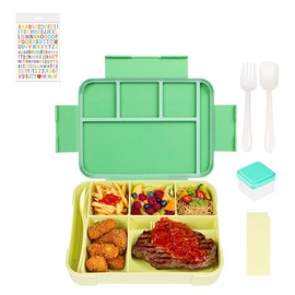 Voarge Kids Lunch Box with Compartments, Kids Lunch Box, Leakproof Kids Lunch Box, Kids Lunch Box for Men and Women, Snack Box, Ideal for School, Nursery and Trips Green