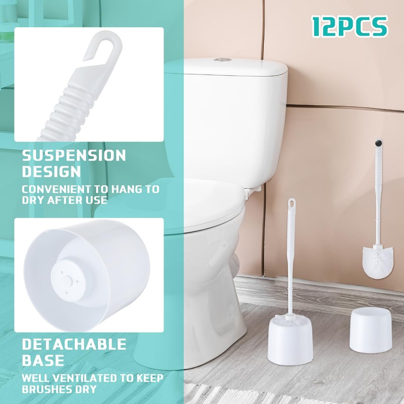 Roshtia 12 Sets Toilet Brush and Holder Set Toilet Cleaner
