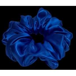 Jumbo XXL Jumbo Women Charmeuse Satin Scrunchie Elastic Hairbands Hair Ties XXL royal - Royal Blue