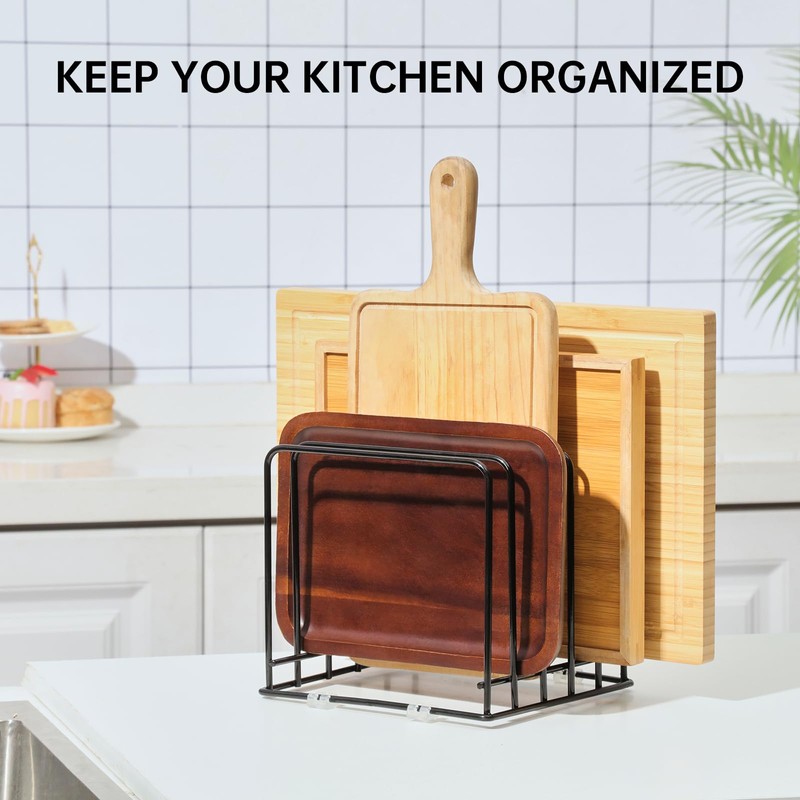 QSYZanZan Cutting Board Holder Stand(1-Pack),Cabinet cutting board organizer,Kitchen Cabinet Organizer