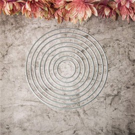 1Pc Silver Round Metal Cutting Dies Circle Frame Background Die Cuts Card Making Scrapbooking Thanksgiving Christmas Craft Dies, Scrapbooking Die Cutting Embossing