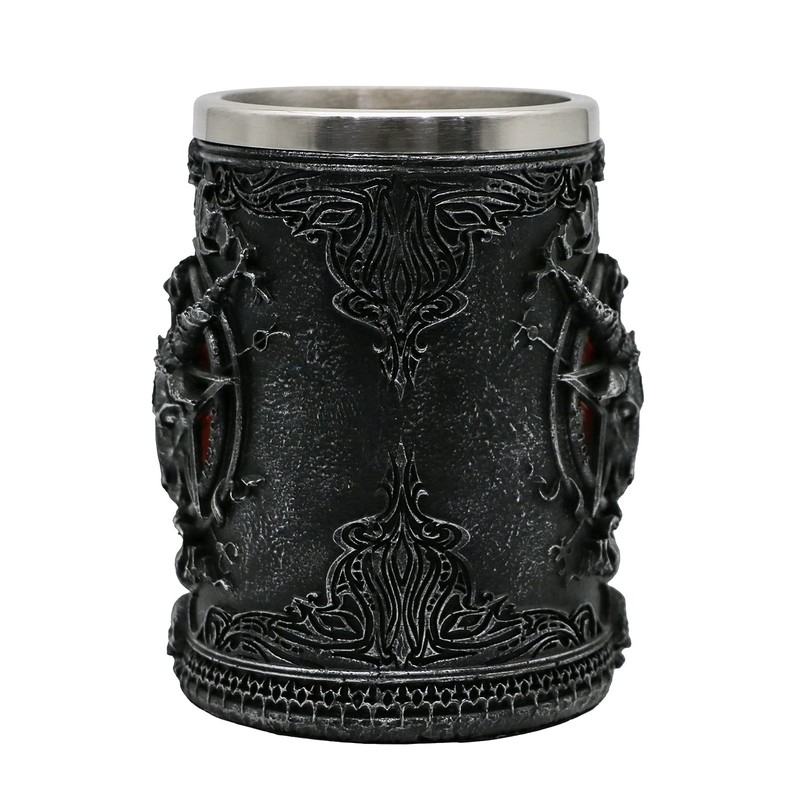 Taza de cerveza medieval con diseño de dragones renacentistas