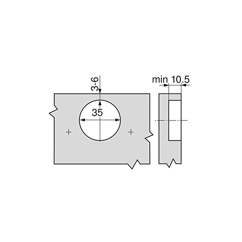 Blum LignoWare 70.255 Clip Standard Hinge 71M2550 Clip Corner Stop