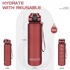 Opard 32oz Sports Water Bottle with Motivational Time Marker to Drink, Reusable BPA Free Tritan with Filter for Gym and Outdoor