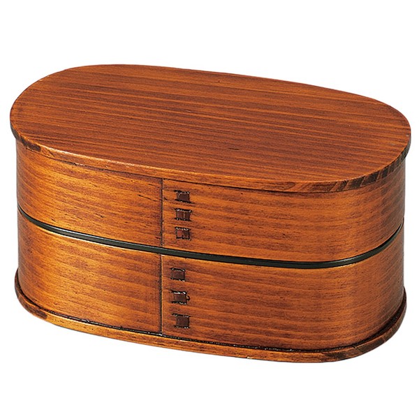 たつみや HAKOYA ランチボックス メンス゛ 弁当 2段 木製 スリ漆 ブラウン 50140