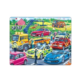 Larsen PG3 Rescue Vehicles on the Highway, 26 Piece Boxless Tray & Frame Jigsaw Puzzle