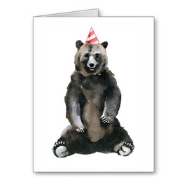 DJ Rogers Fine Art Happy Birthday Bear - Set of 10 Note Cards With Envelopes