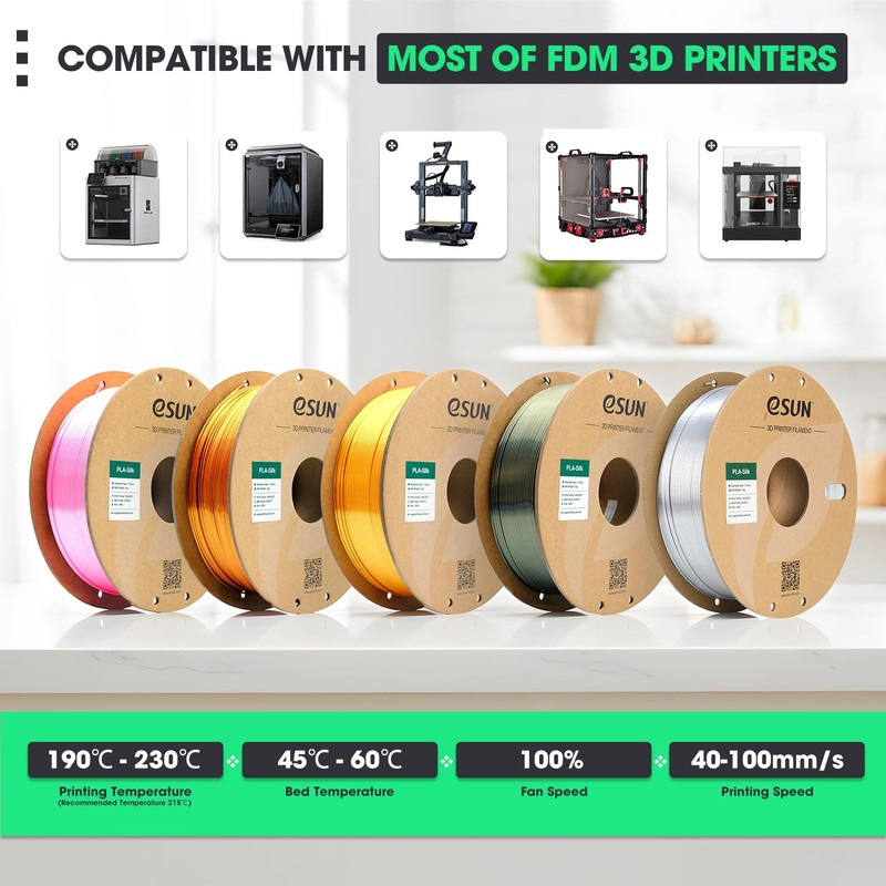 Silk PLA Filament Gold Silky Shiny 3D Printing PLA Filament