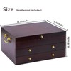 GENRICE Wooden Silverware Chest without Silverware Three-layer, Silverware Box Storage