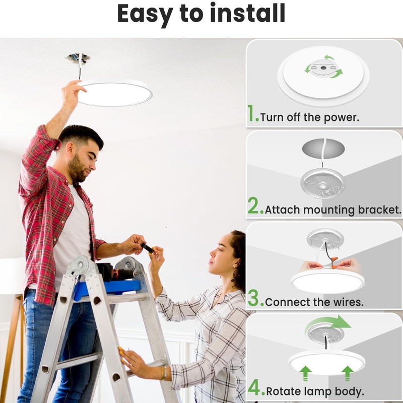 zemty LED Ceiling Light Flush Mount Super Slim 9 Inch