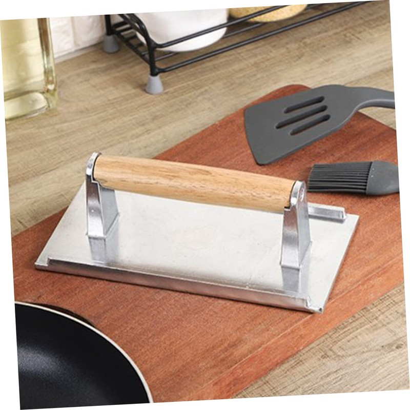VICASKY Manual Aluminum Grill Press Portable Rectangle Burger Patty Maker