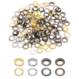 sourcing map 100Set 3/8"(10mm) Grommets Eyelets with Washers (Gold/Silver/Grey/Bronze)