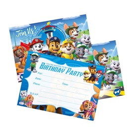 DEEPMALA 24pcs Dog Birthday Invitations,Dog Party Invitations Birthday Party Supplies Decoration (24pcs)