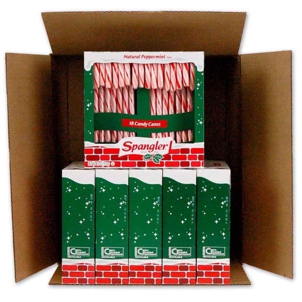 Spangler Peppermint R&W Candy Canes 6-18 count boxes