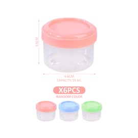 USHXVG 6 Pieces of 35ml Small Ingredients Boxes, Mini Sauce Jars, Ketchup Boxes, Salad Boxes, Storage Containers with Lids, Reusable Sealed Jars, Food Preservation Boxes (Multi-color)