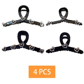 Claw Clips for Fine Hair Black - Aesthetic Girls Hair Accessories for Women Ladies Stylish Barrettes Large Headwear Styling 2408