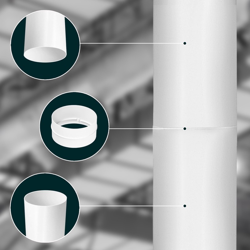 KOTARBAU® Ventilation Pipe 1000 mm Round Duct Diameter 125 mm