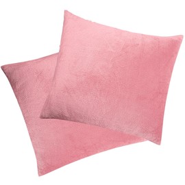 Soifox Set of 2 Cushion Covers, 45 x 45 cm, Velvet Decorative Cushion Covers, Super Soft, Fluffy, Cuddly Cushion Covers, Decorative Cushion Cover for Sofa Cushion, Lumbar Cushion Cover, Bedroom