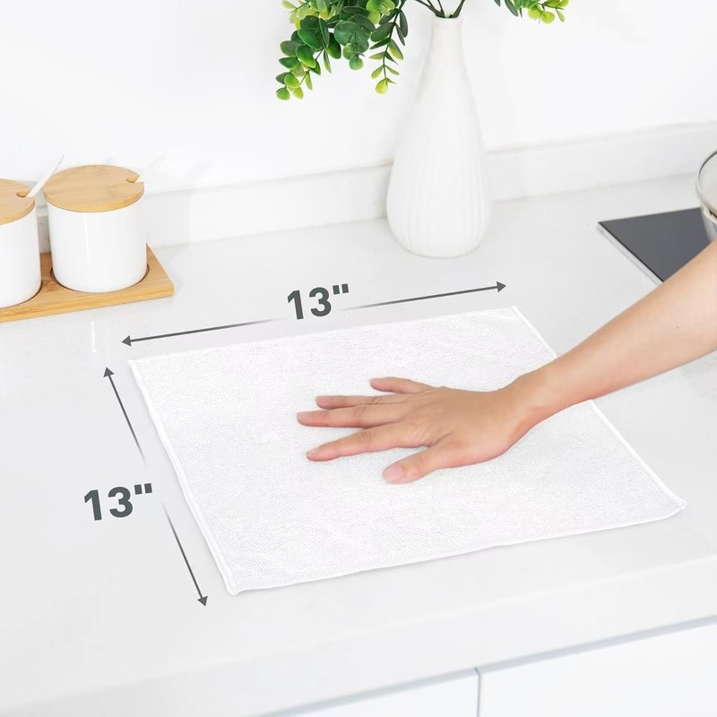 REUCLOTHIM Microfiber Cleaning Cloth 12 Pack Cleaning Towels,13"x13" Highly Absorbent