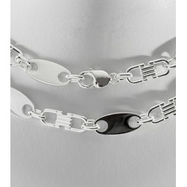 T TAKONE Stainless Steel Plate Chain Set for Men - 60 cm Necklace and Matching Bracelet, Stylish Stirrup Chain in High-Quality Design, Stainless Steel, Plaster