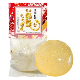 Konnyabon Kamakura Konnyabon Gold (2.8 oz (80 g) (Updated Scent) Soap Face Wash Soap, Hyaluronic Acid Blend (Additive-Free, Crisp, Gold Foil & Pearl Extract) For Dry & Sensitive Skin