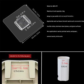 CARURLIFF 6 PCS 1.1 Inch Rectangular Adhesive Shower Caddy Replacement Sticker, Transparent Self-Adhesive Square No Drill Hooks for Bathroom Kitchen Organizer,2.8 cm