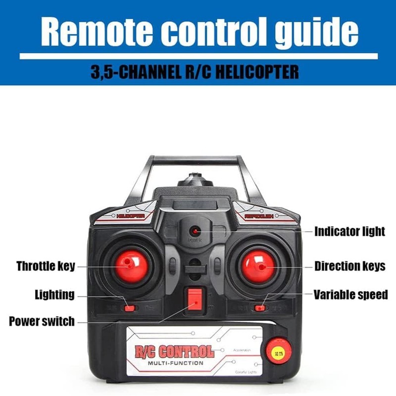 YUEQISM Red Large Fall Resistant Rc Helicopter 3.5 Channels Remote