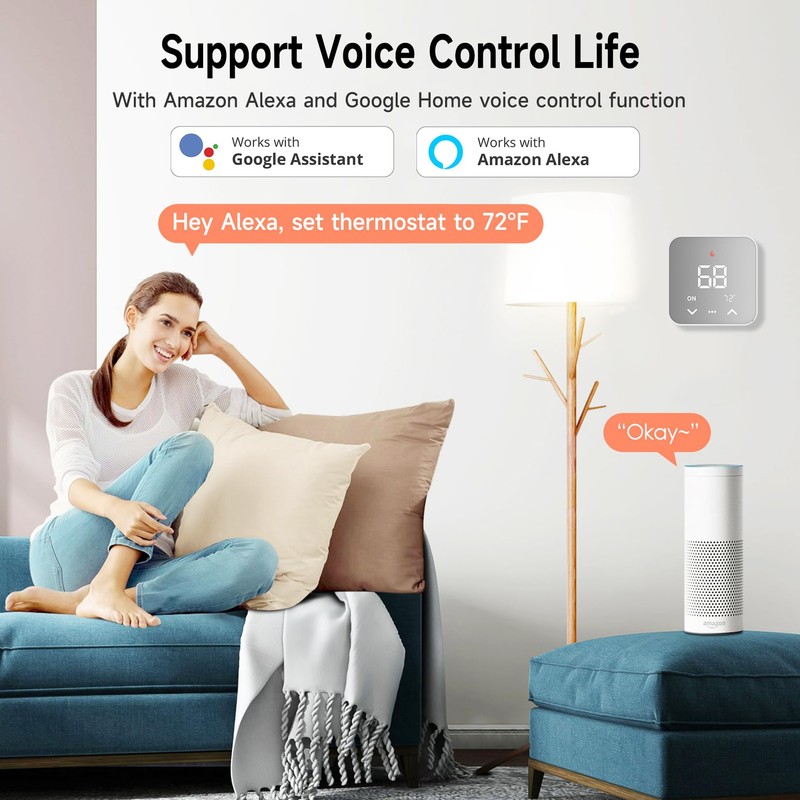 Smart Thermostats for Home, WiFi Thermostats Compatible with Alexa and