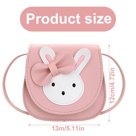 Reccisokz Rabbit Ear Bow Shoulder Bag, Gift Girls 3 Years, PU Children's Backpack, Girls' Bag