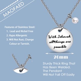 MAOFAED Christian Necklace, Baptism Gift for Her, Faith Gift, Bible Verse Gift