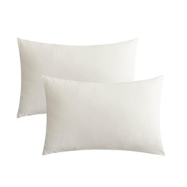 JELLYMONI Pillowcases King Set of 2 Cotton Envelope Pillow Covers Cream White 20×36in Bed Pillow Cases 100% Washed Cotton Soft Breathable (Pillows are not Included)
