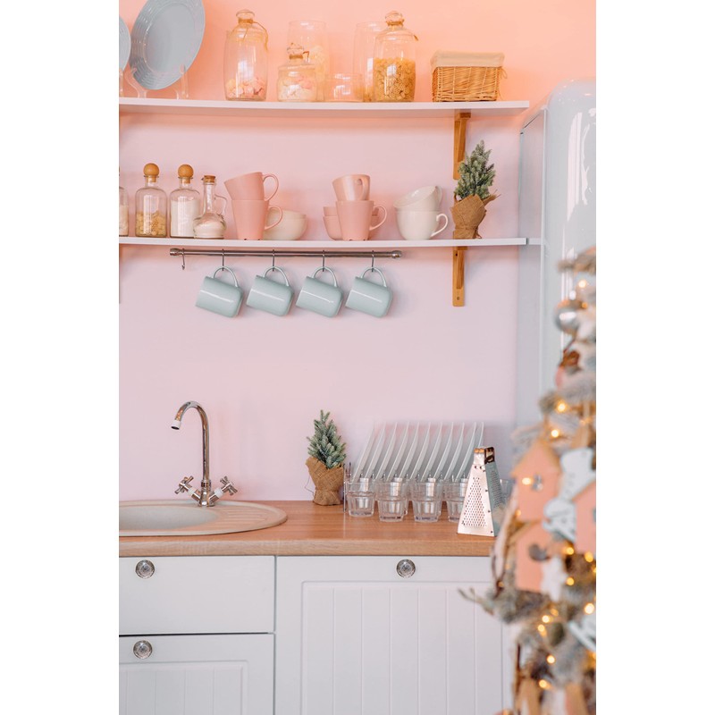 owlKraft Cabinet Knobs Set of 6 Pink Bubble Glass Round