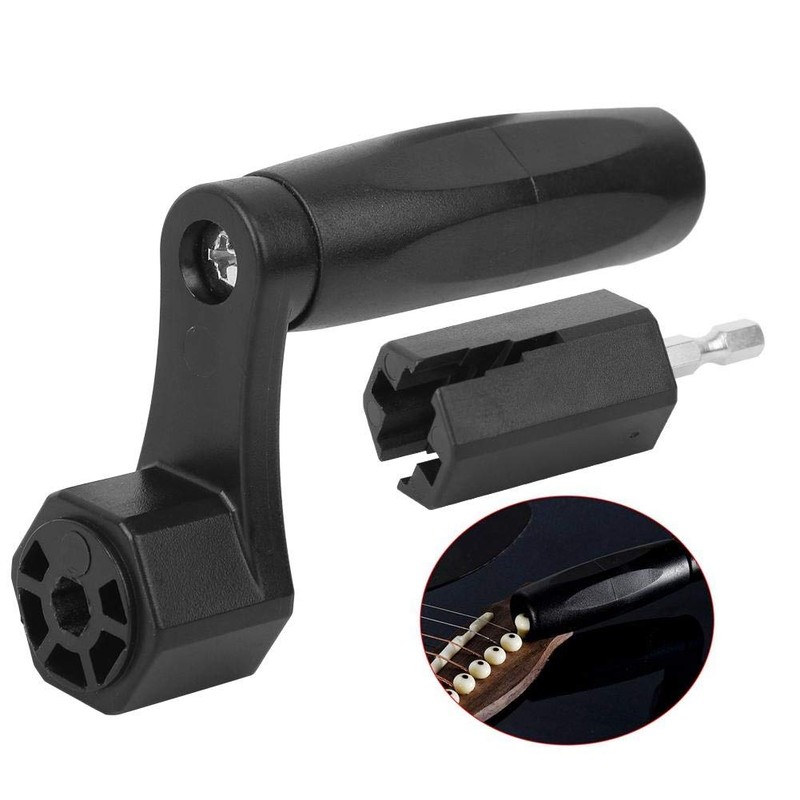 Drfeify Guitar String Winder, 2 in 1 ABS Bridge Bolt