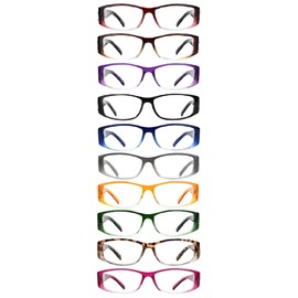 EYEBOGO Kaylee Stylish Reading Glasses for Women - Women's Reading Glasses with Timeless Design - (10-Pack, 5.00)