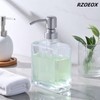 Rzoeox Clear Glass Soap Dispenser with Brushed Nickel Pump, 13.5
