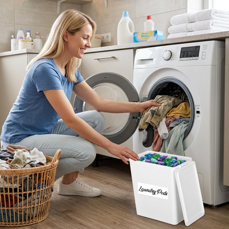 Rainmae Magnetic Laundry Lint Bin with Lid, Dryer Lint Bin,