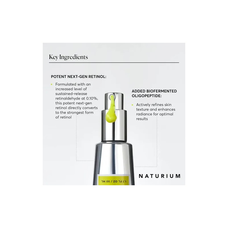 Sérum Facial Nocturno Naturium Retinaldehído 0.10% Antienvejecedor