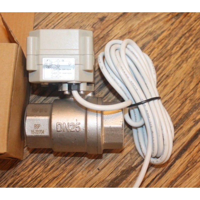 Tohne 1" Stainless Steel NSF-6 Motorized Ball Valve Power off/closed