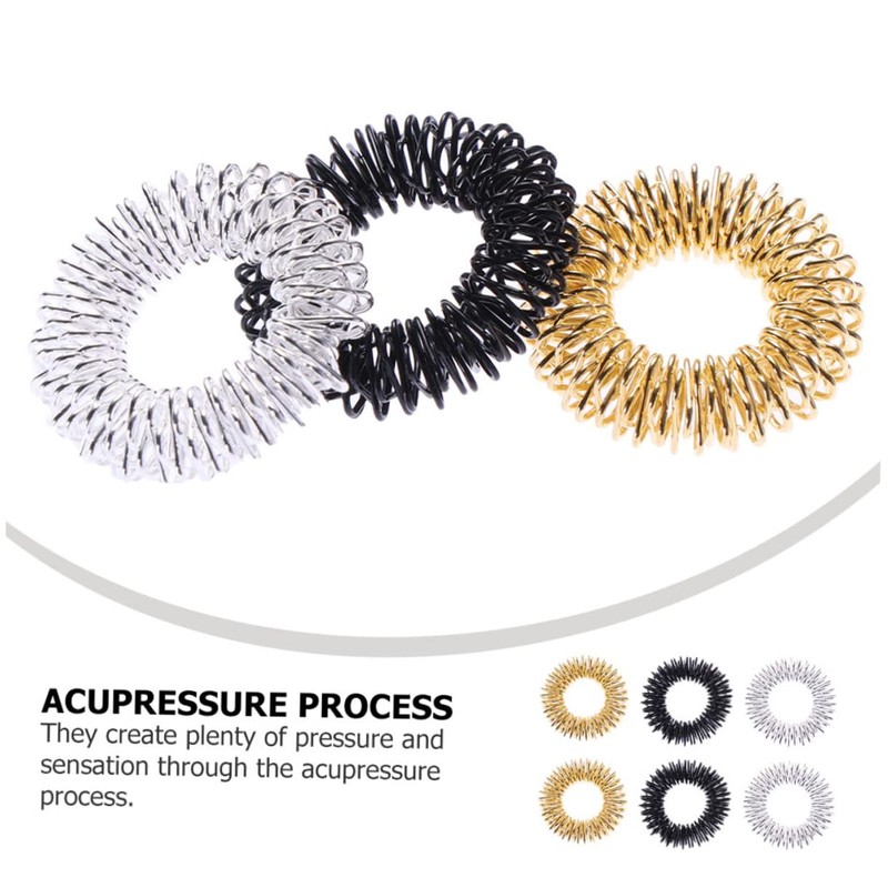 Healvian 9pcs Lightweight Acupressure Massage Ring Massager for Finger Fatigue