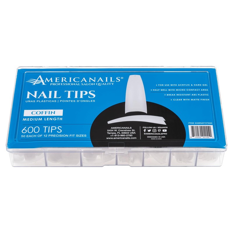 Americanails Nail Tips - Coffin 600ct