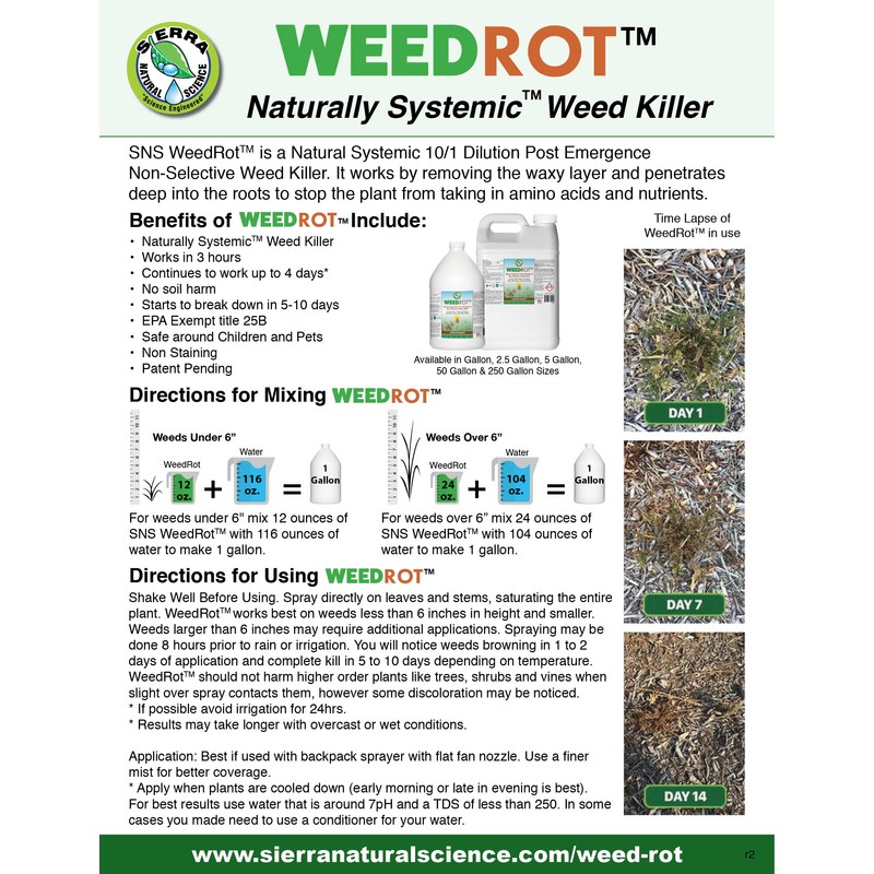 Sierra Natural Science - WeedRot - Naturally Systemic Weed Killer