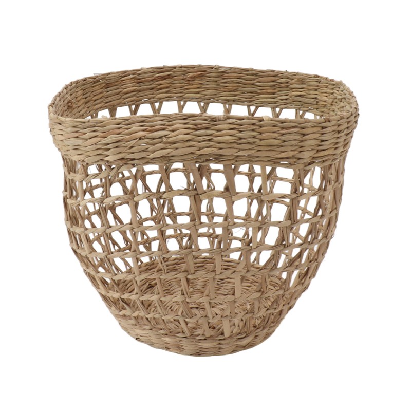 2PCS Woven Basket Handwoven Sea Grass Storage Basket for Flower