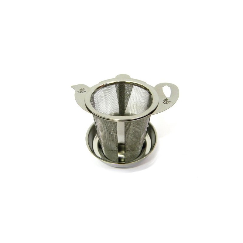 Tea Strainer "Teapot" with Lettering and Saucer / Lid Made