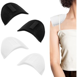 2 Pairs Set-in Shoulder Pads Thickness 1.5cm Shoulder Pads for Womens Clothing Breathable Sponge Pads Shoulder Enhancer Sewing Supplies Low Shoulders Pad Breathable Sewing for Blazer Suit T-Shirt
