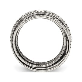 Sterling Silver Antiqued Textured One Piece Spring Ring - Jewelry By Sweet Pea