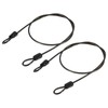 TOP-VIGOR 2Pcs Security Steel Cable, 2.5mm x 0.5m / 1.64ft Coated Safety Wire Rope Double Loop Flexible Security Cable Lock for Outdoor Travel Luggage Bike, Black